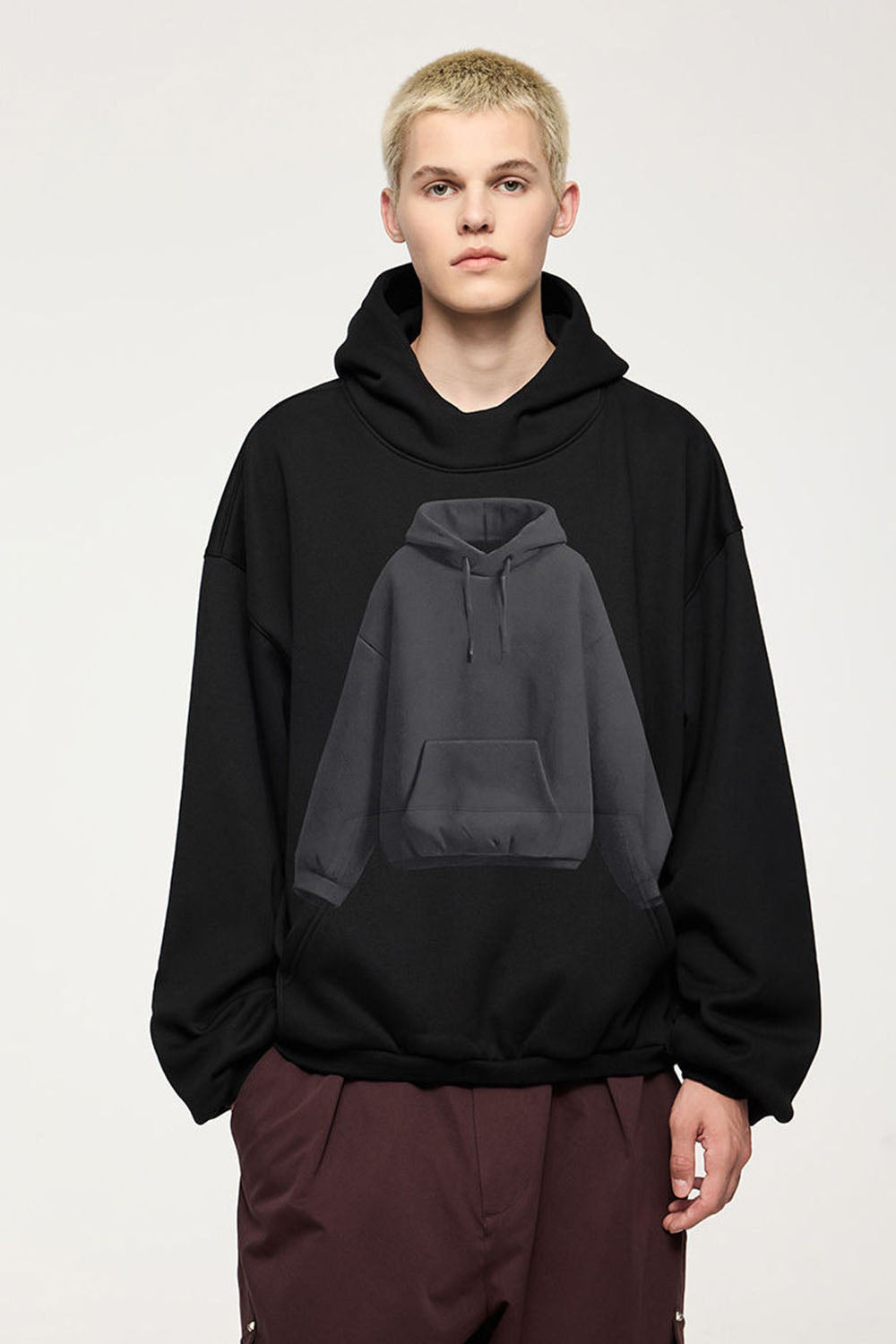 Men's Flame Pattern Fleece Printed Hoodie