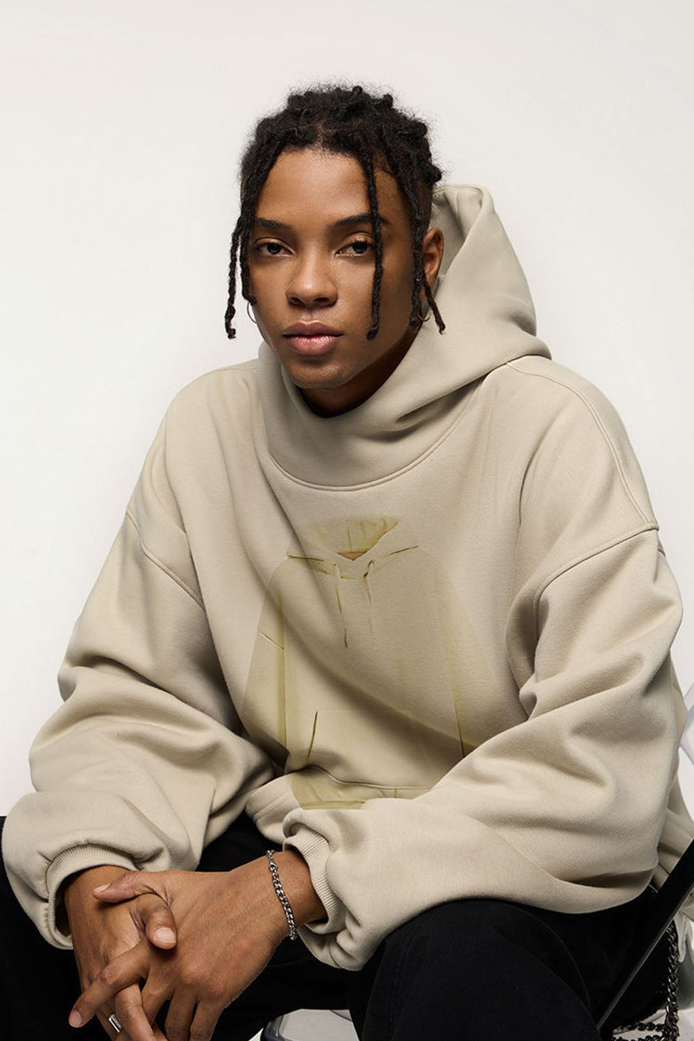 Men's Flame Pattern Fleece Printed Hoodie