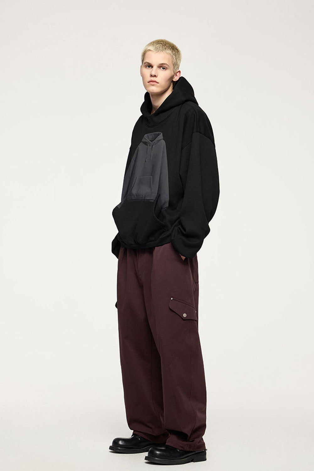Men's Flame Pattern Fleece Printed Hoodie