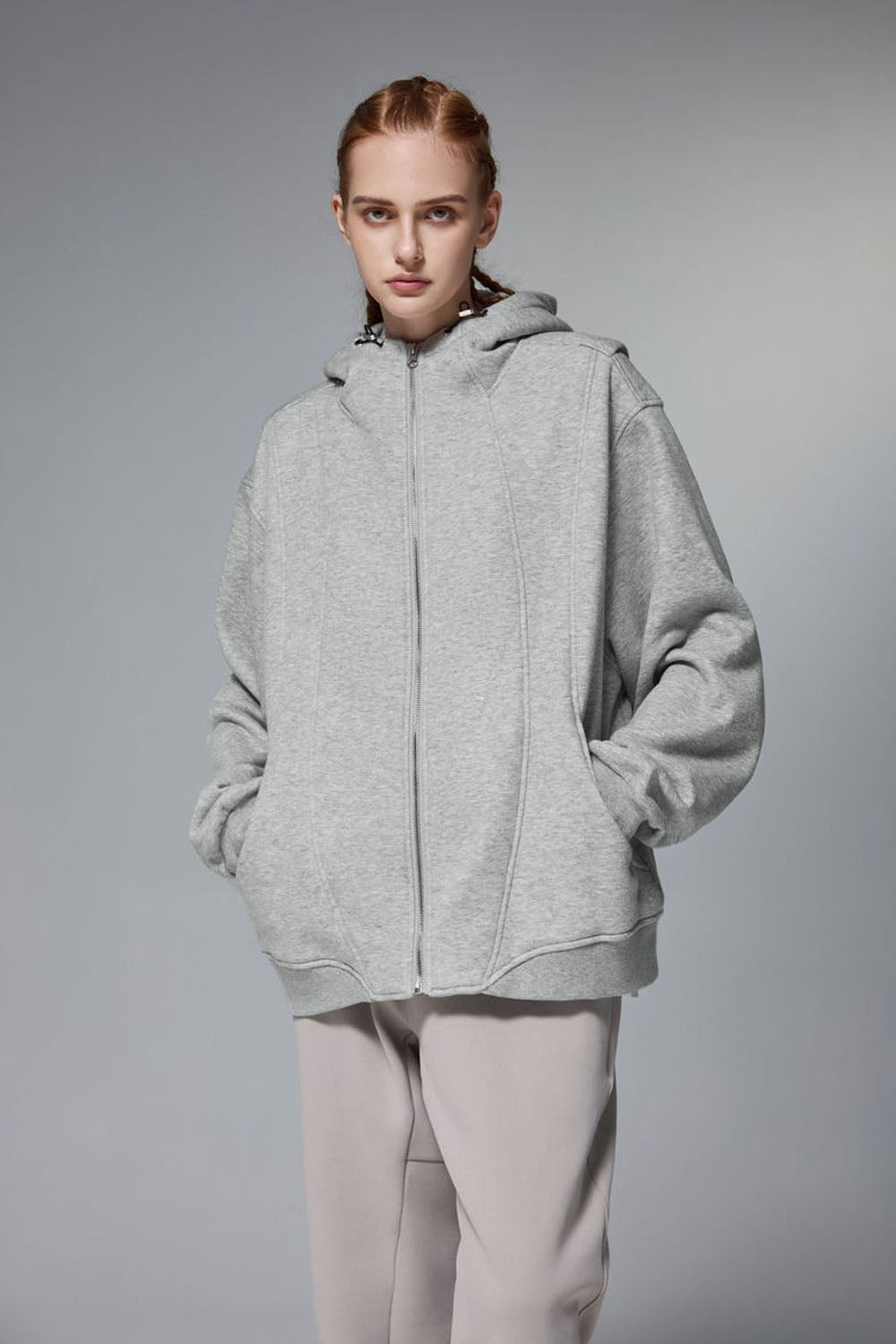 Men's 3D Panel Hooded Jacket in Loose Fit