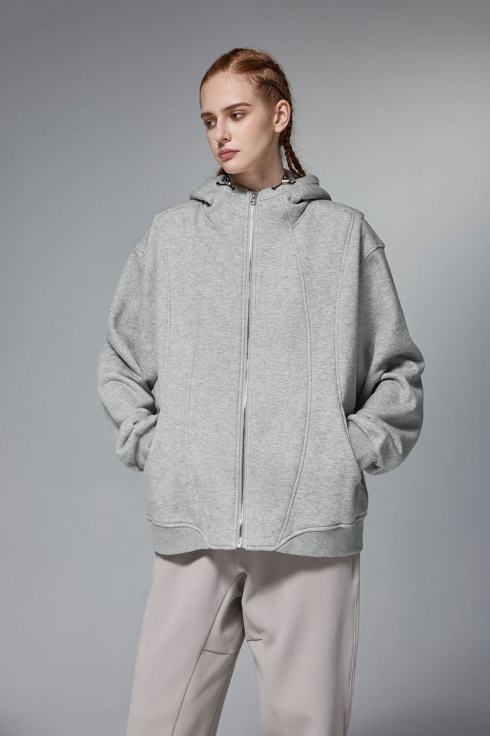 Men's 3D Panel Hooded Jacket in Loose Fit