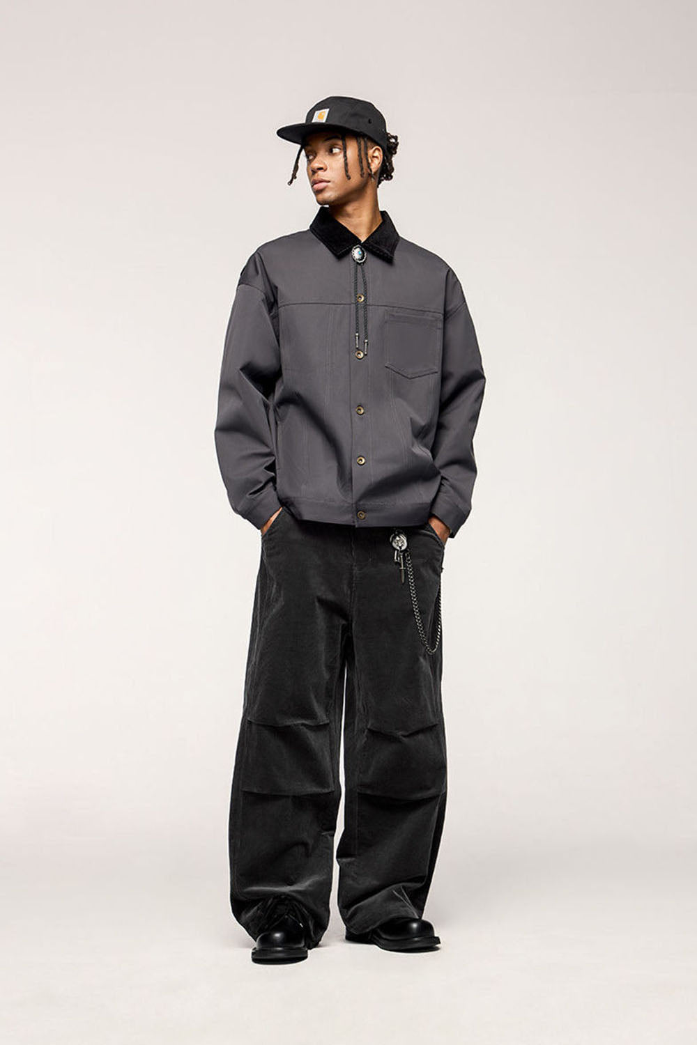 Corduroy Wide-Leg Pants: Casual Loose Fit Unisex