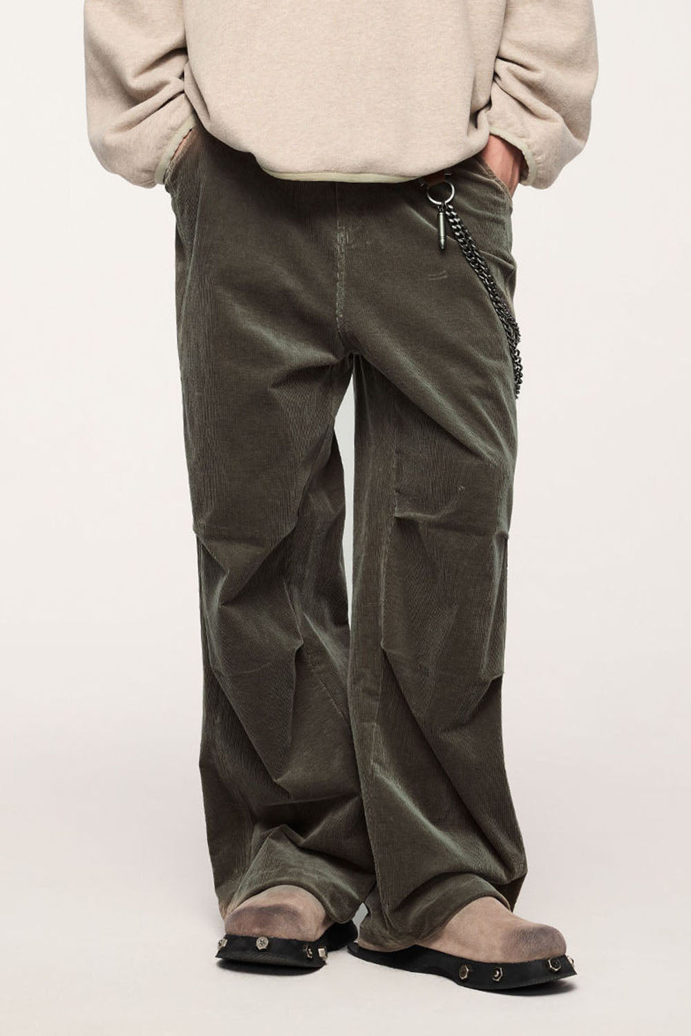 Corduroy Wide-Leg Pants: Casual Loose Fit Unisex