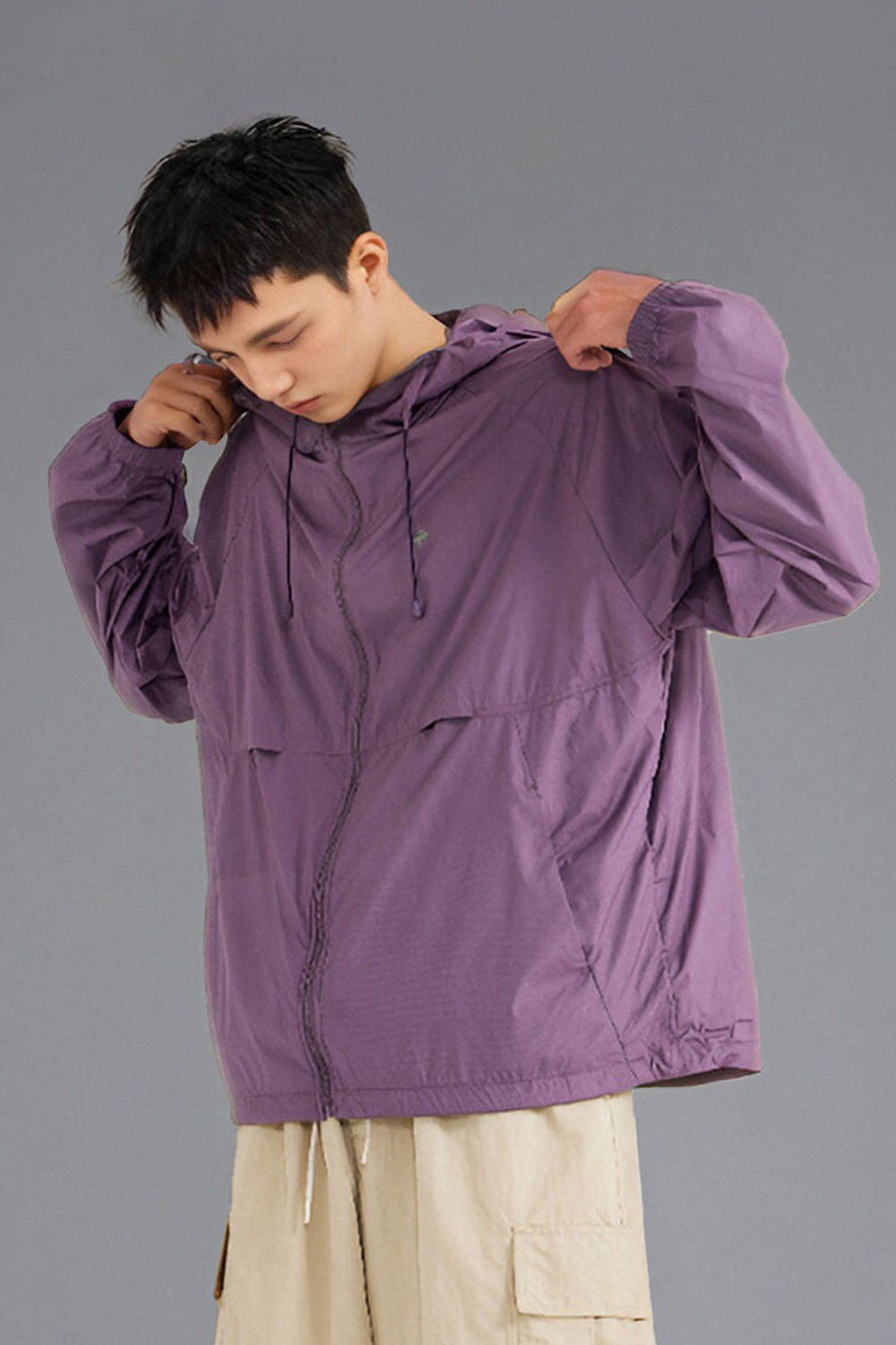 Teflon-Coated Triple Protection UPF50+ Sun-Proof Outdoor Hooded Jacket