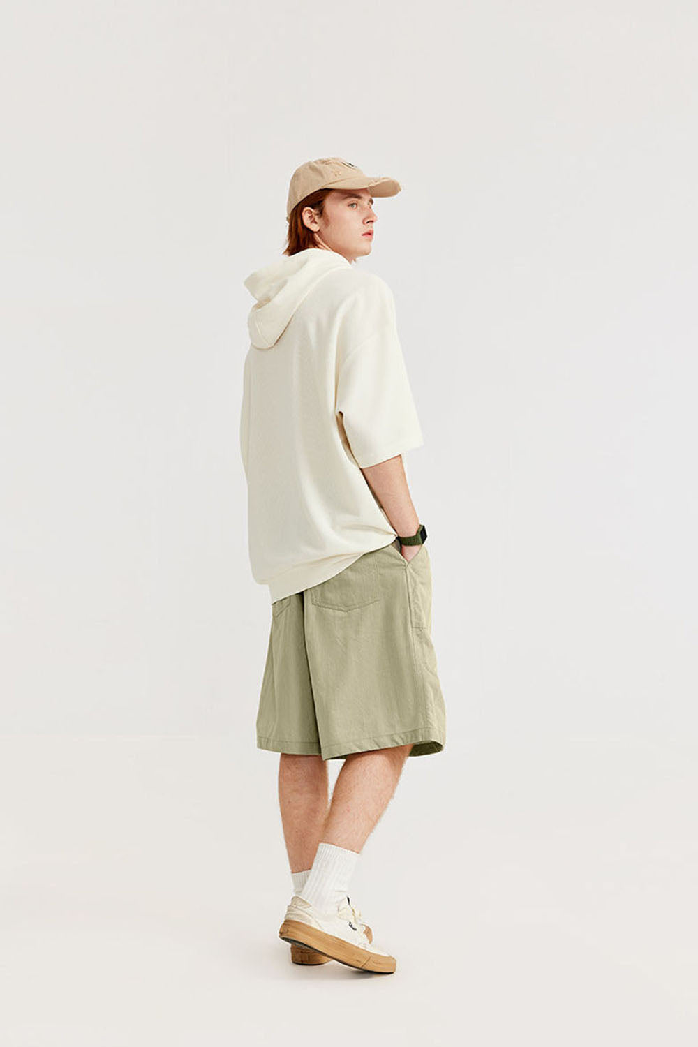 Wrinkled Outdoor Wide-Leg Shorts for Casual Wear