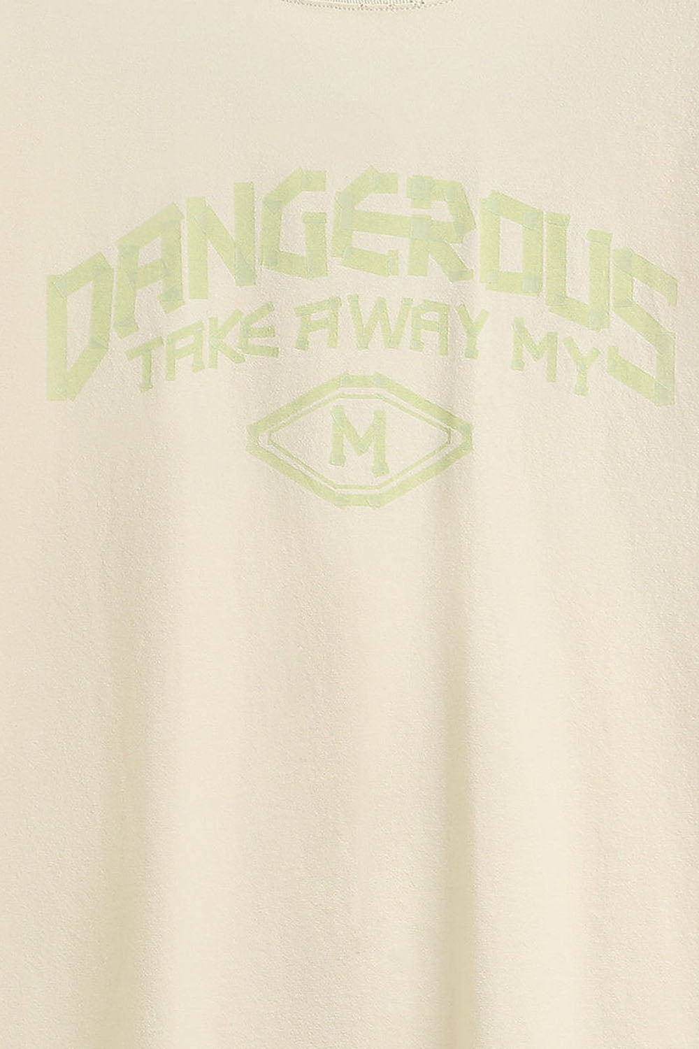 Mock Neck Rubber Print Slogan T-Shirt