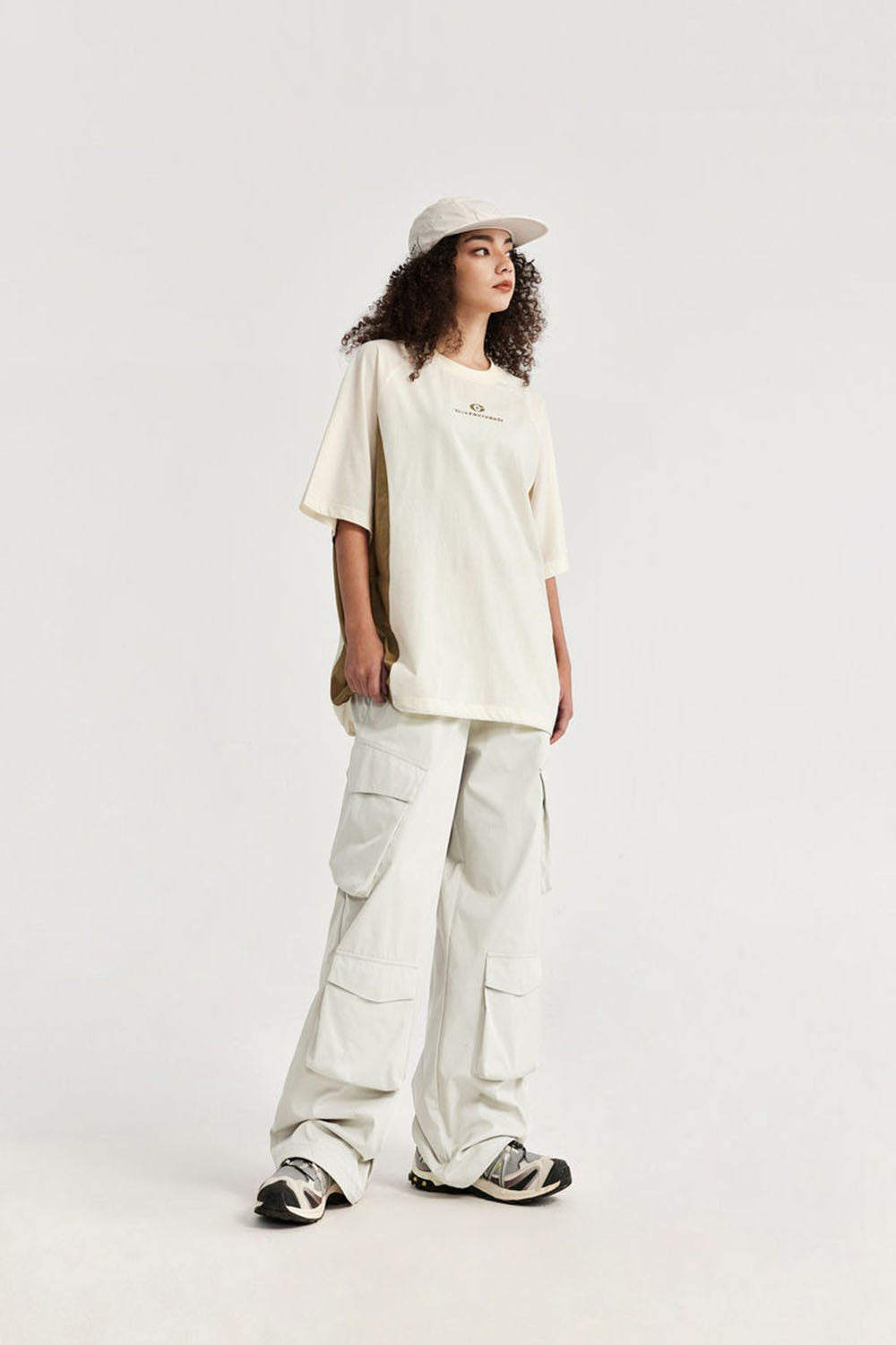 Plaid Multi-Pocket Cargo Wide-Leg Trousers