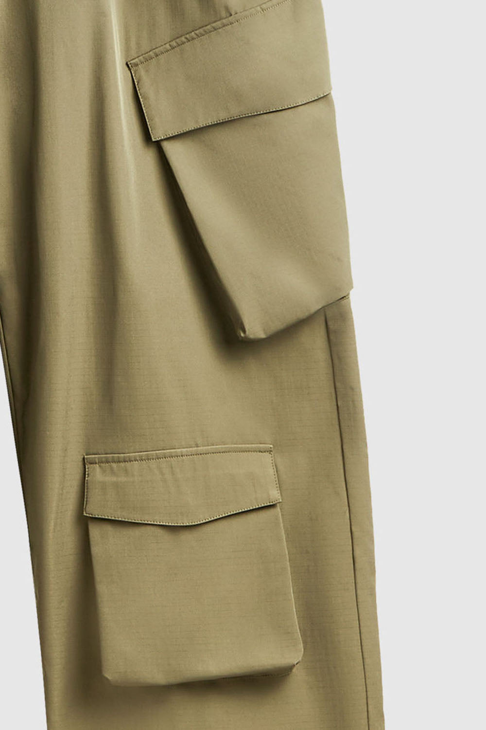 Plaid Multi-Pocket Cargo Wide-Leg Trousers