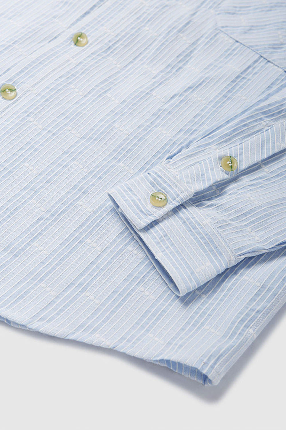 Light Blue Vertical Stripe Jacquard Shirt