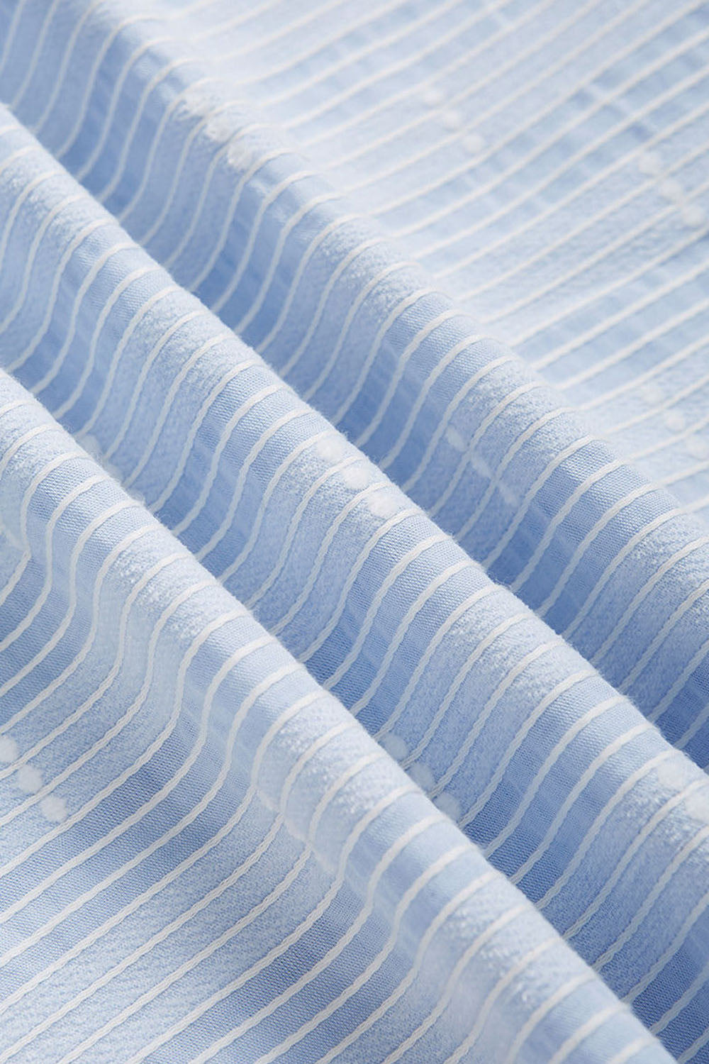 Light Blue Vertical Stripe Jacquard Shirt