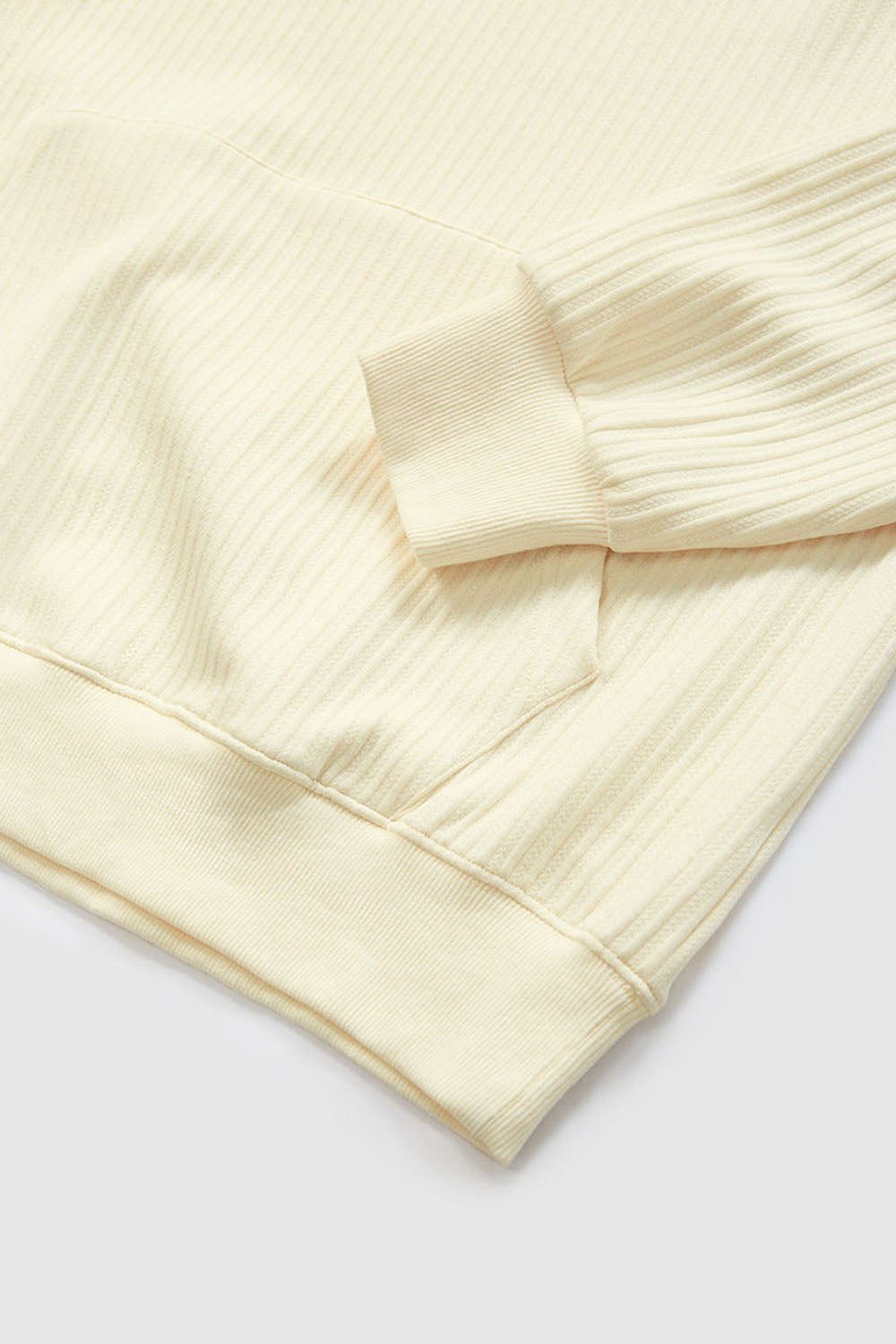 Coarse Knit Hooded Sweatshirt with Embroidered Piano Pattern