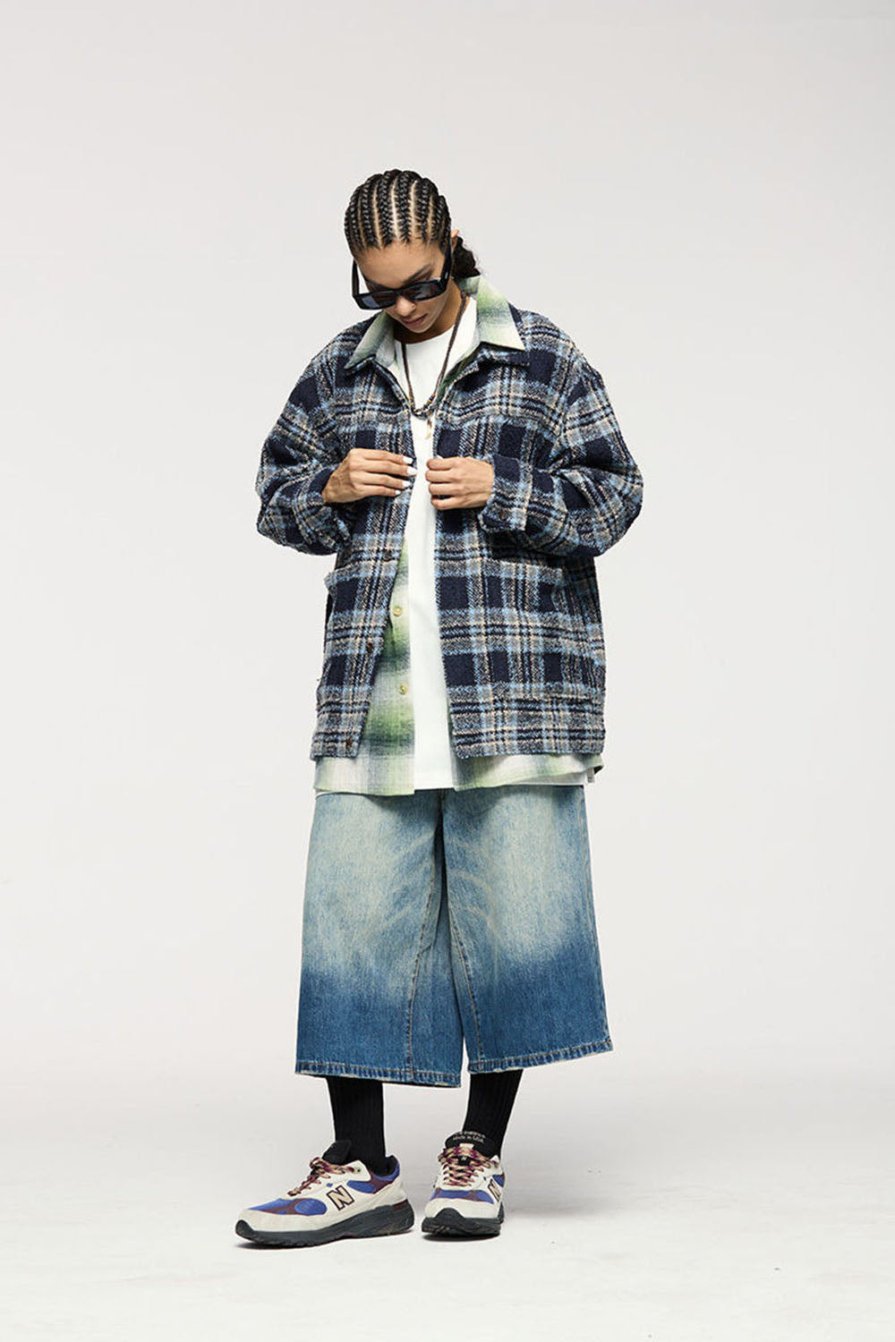 Vintage Plaid Coarse Textured Oversized Jacket