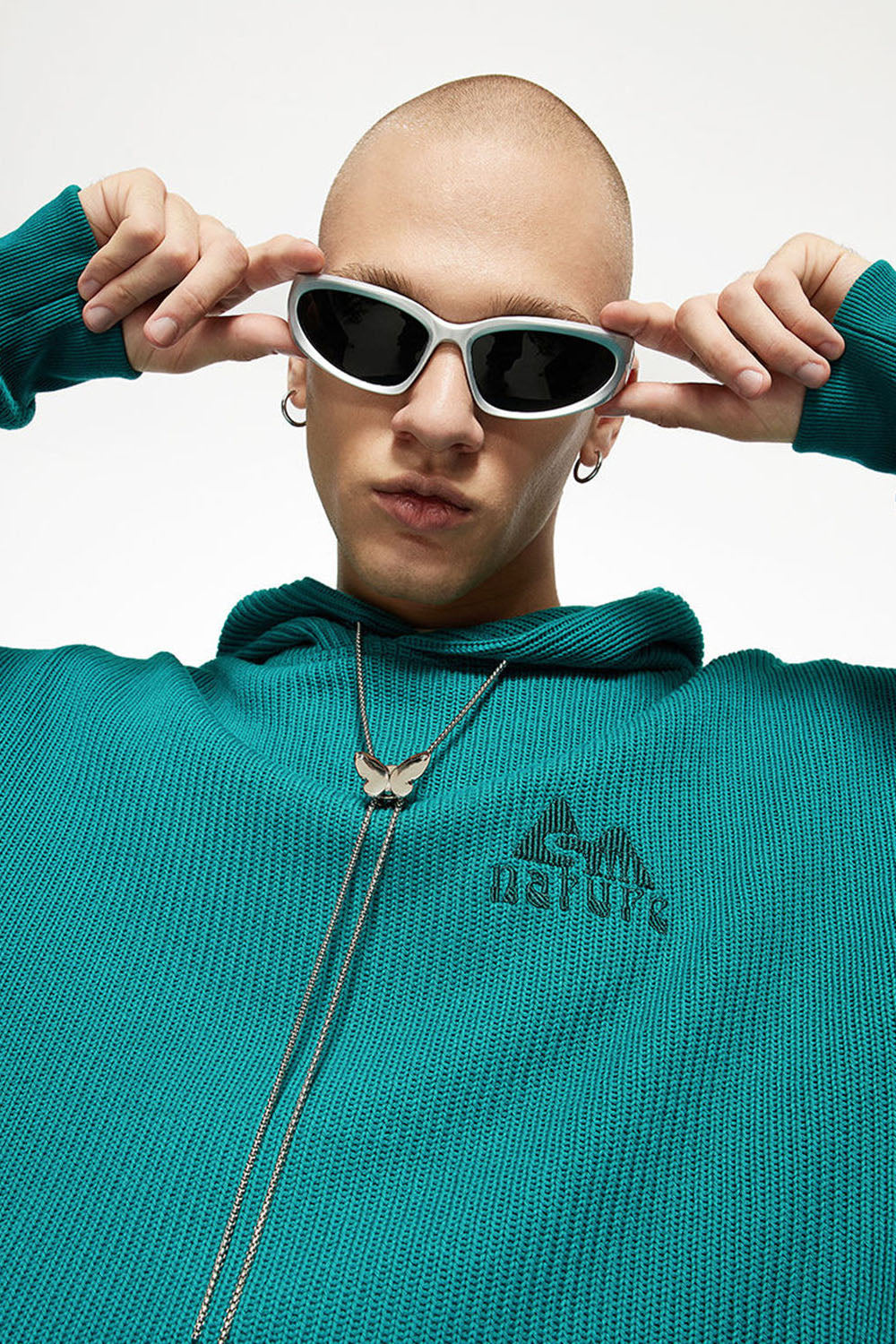 Heavyweight Textured Knit Embroidered Hoodie