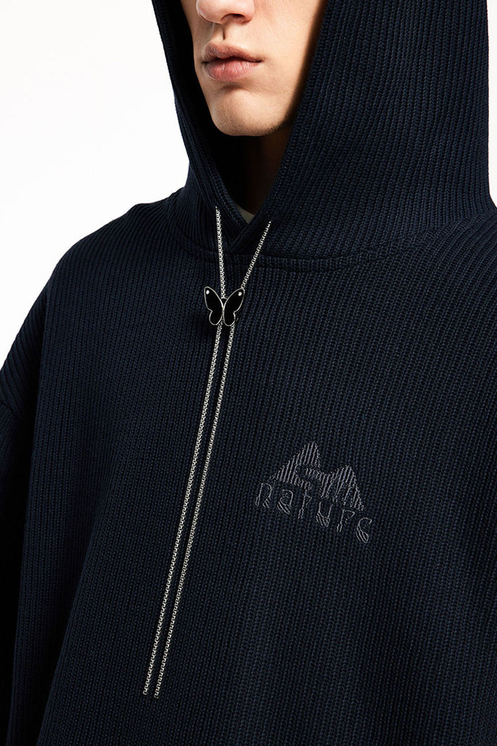 Heavyweight Textured Knit Embroidered Hoodie