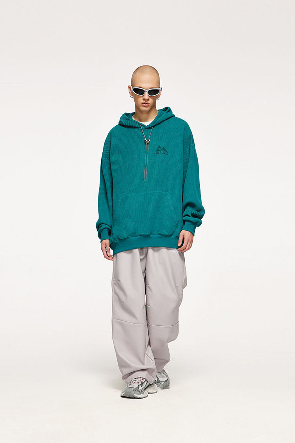 Heavyweight Textured Knit Embroidered Hoodie