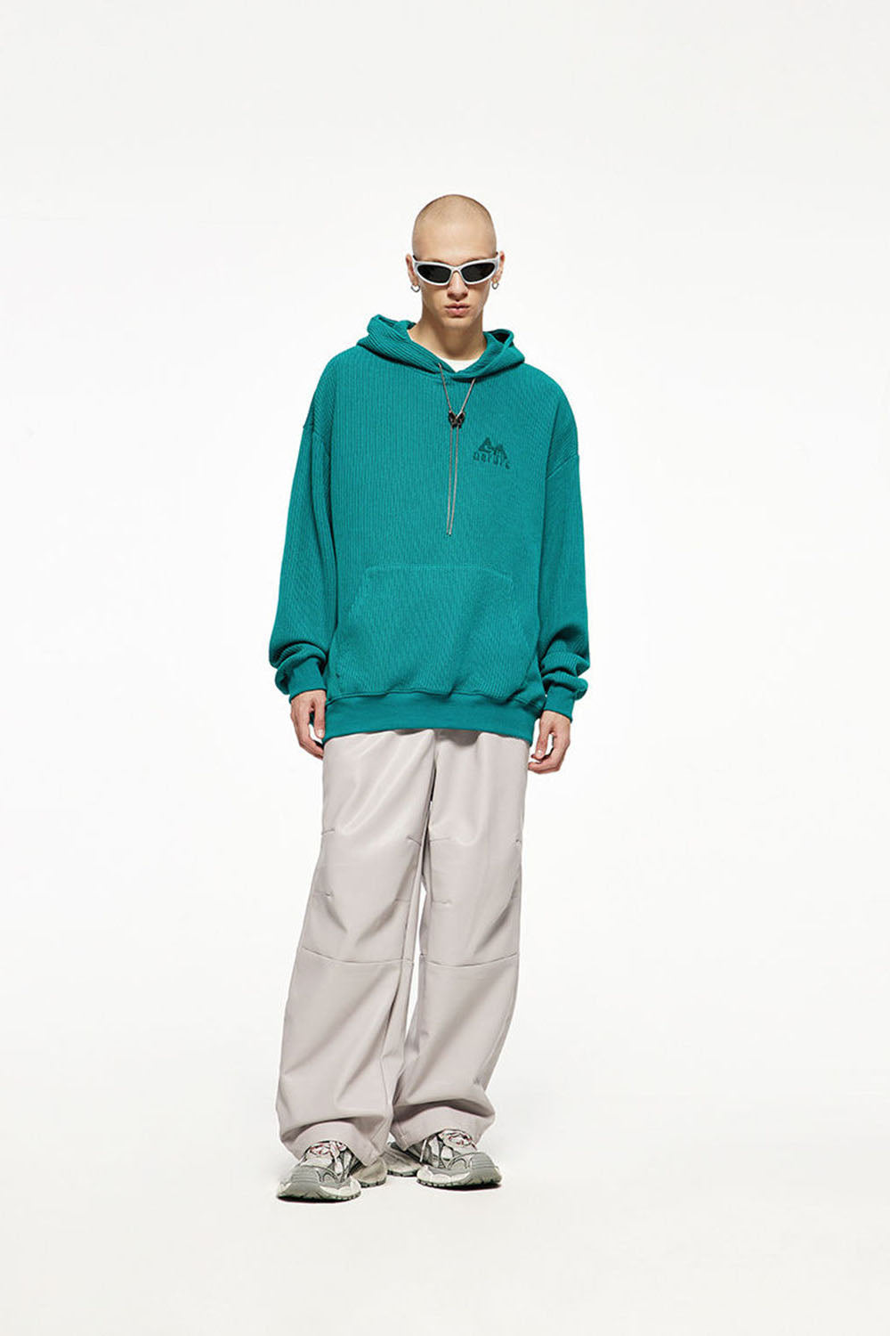 Heavyweight Textured Knit Embroidered Hoodie