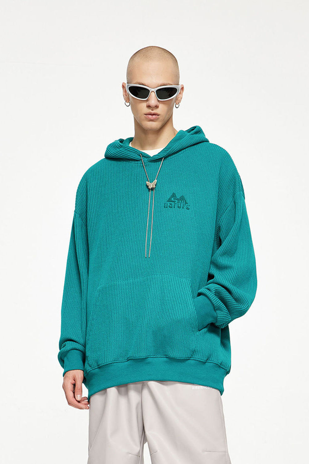 Heavyweight Textured Knit Embroidered Hoodie