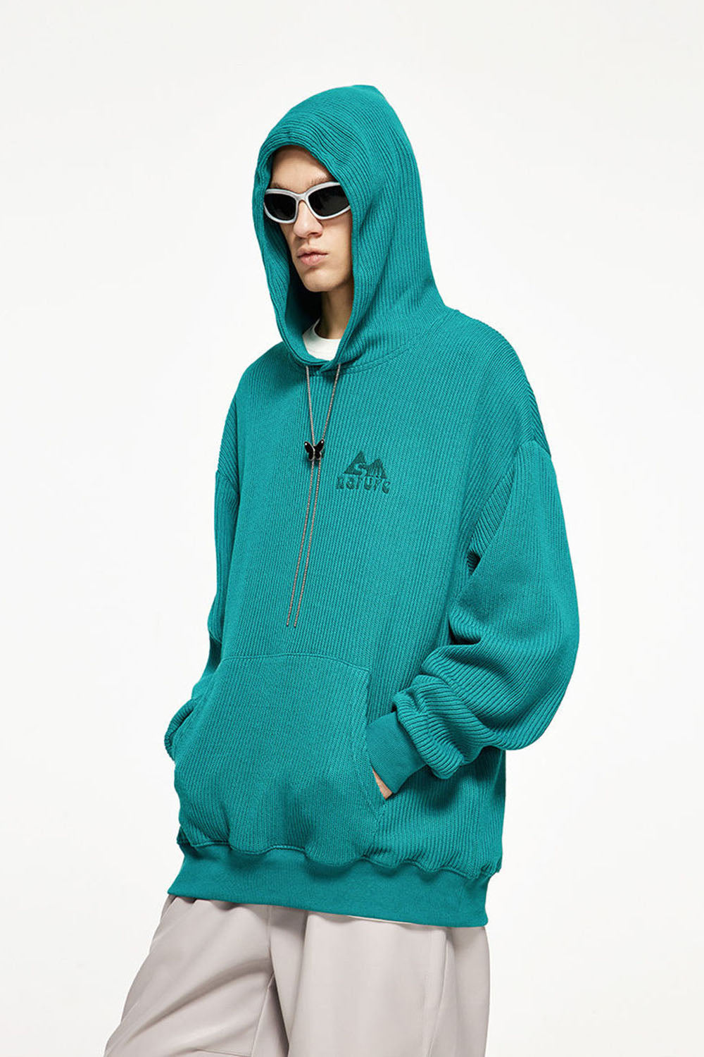 Heavyweight Textured Knit Embroidered Hoodie