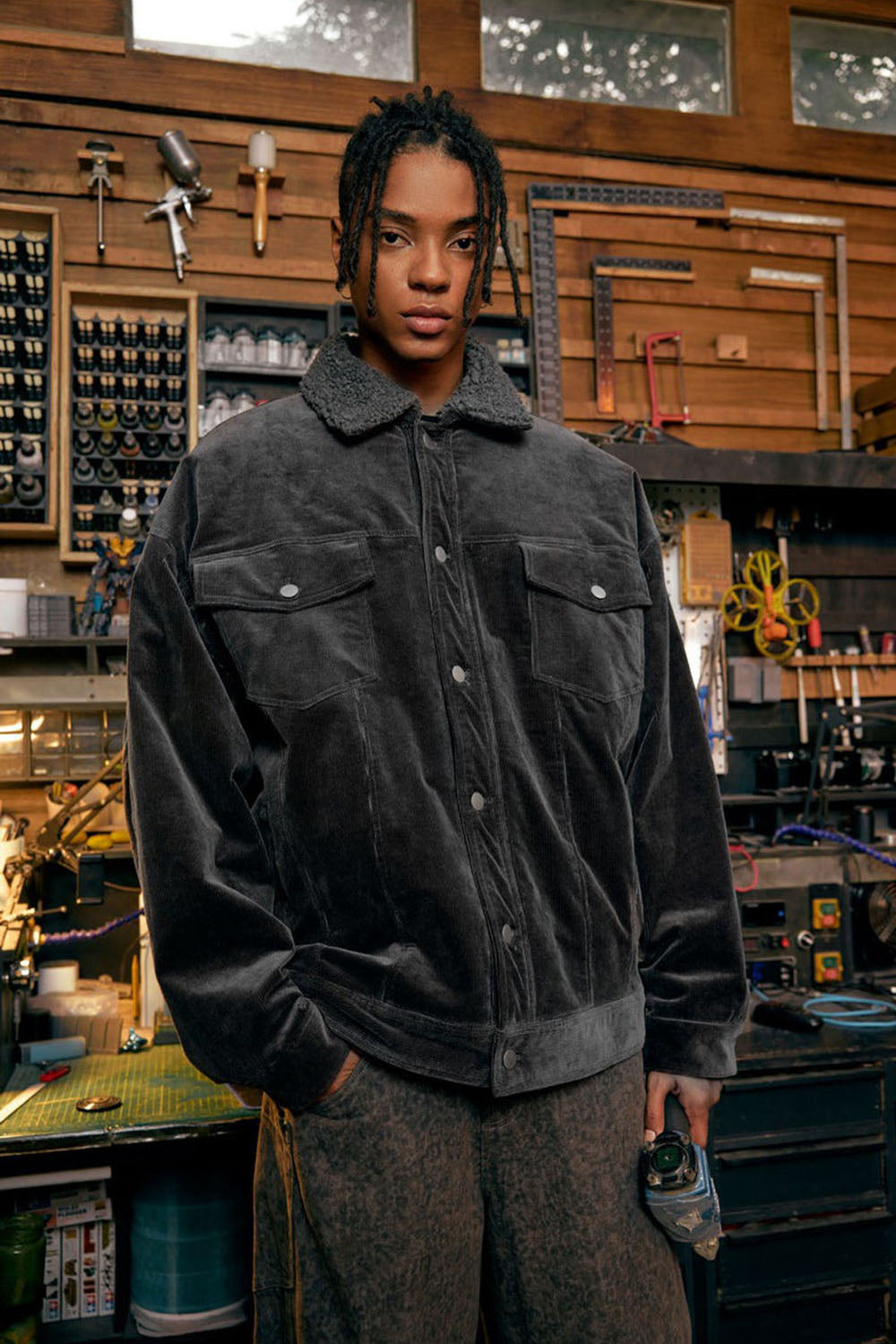 Men`s Casual Sherpa-Lined Corduroy Jacket