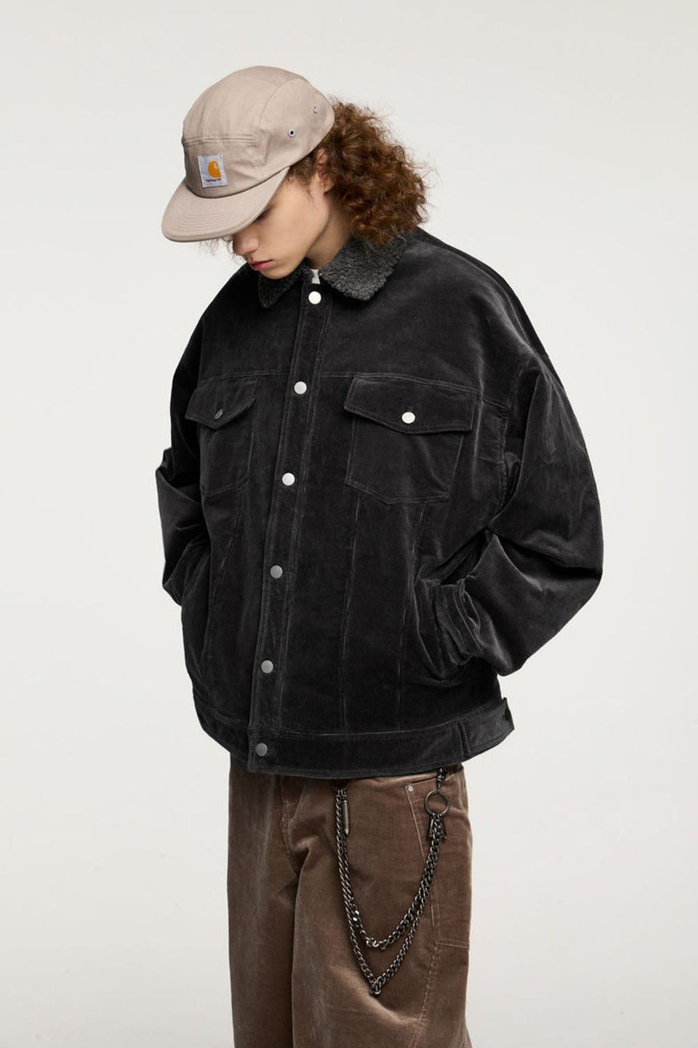 Men`s Casual Sherpa-Lined Corduroy Jacket