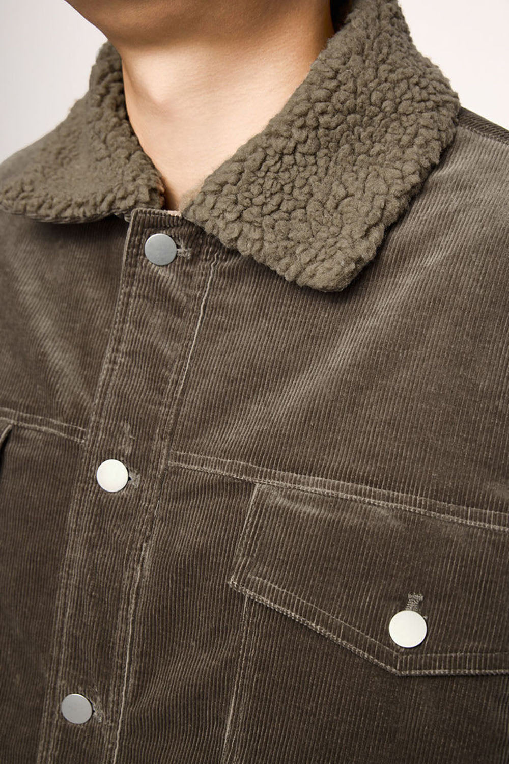 Men`s Casual Sherpa-Lined Corduroy Jacket