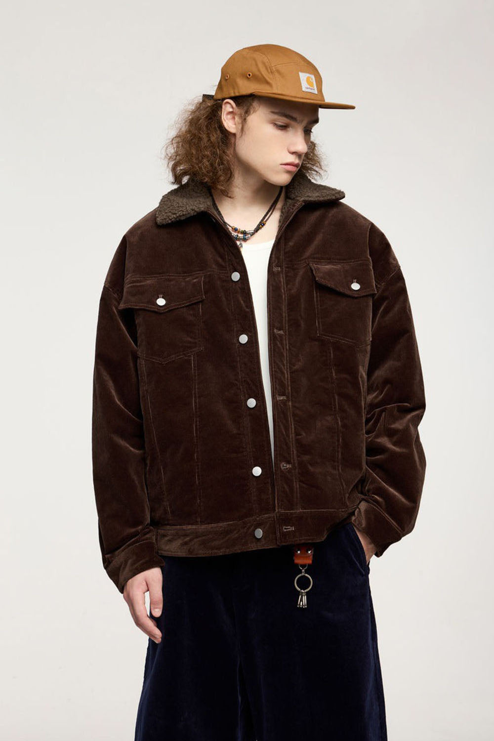 Men`s Casual Sherpa-Lined Corduroy Jacket