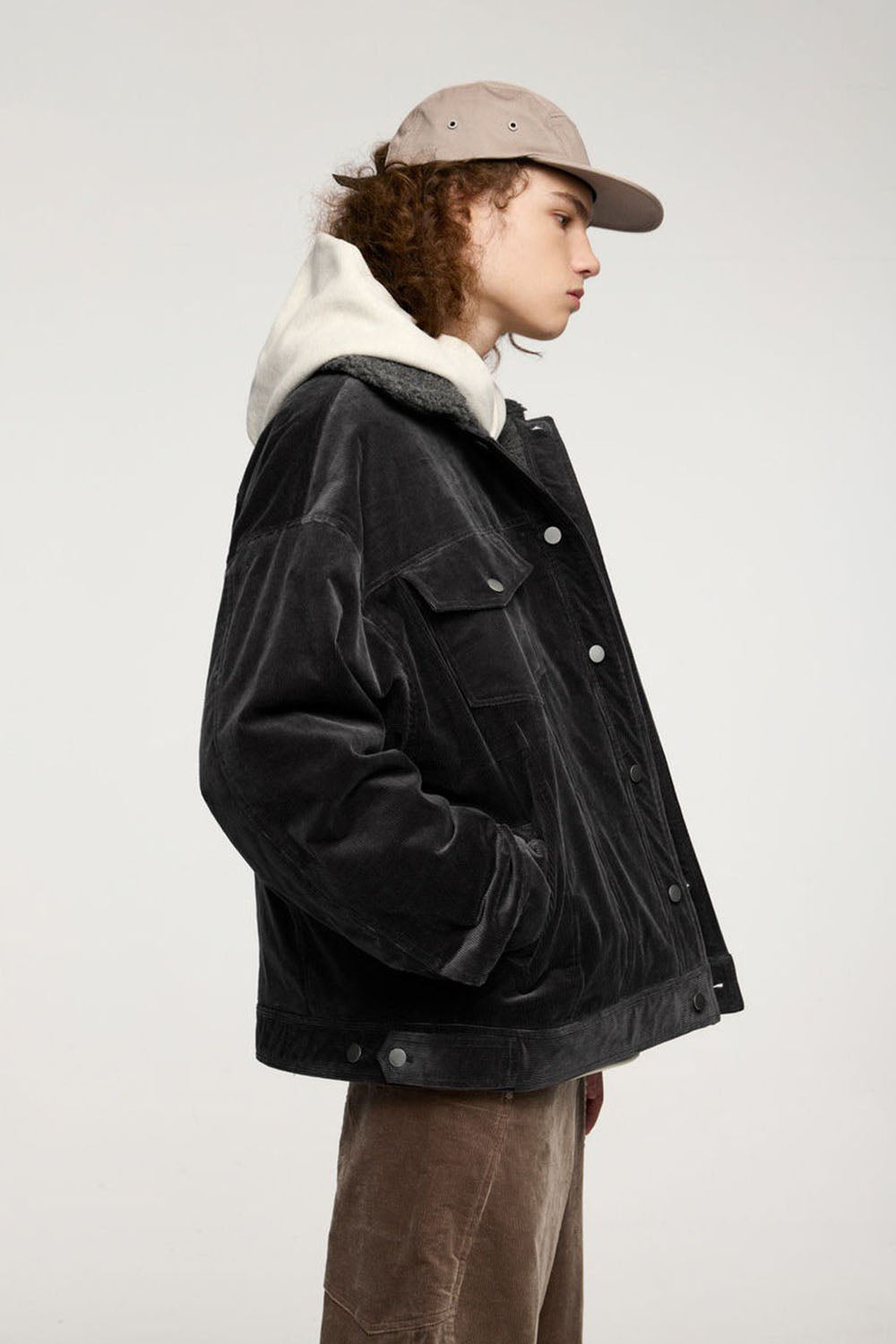 Men`s Casual Sherpa-Lined Corduroy Jacket