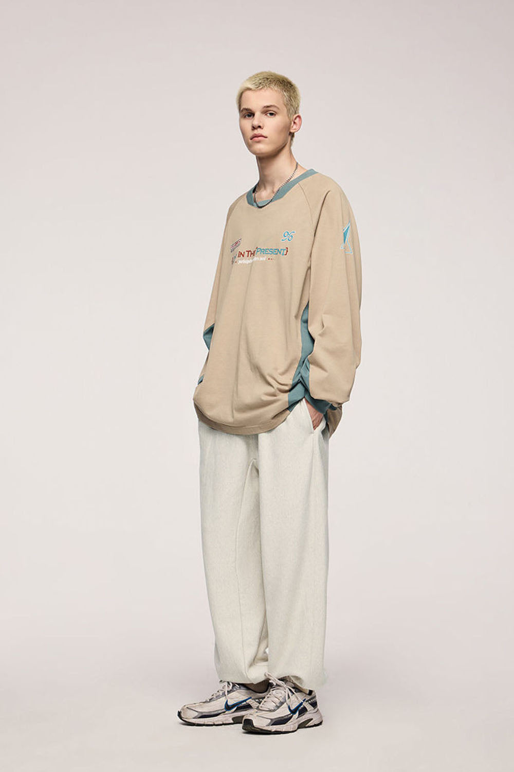 Ribbed Waist Horizontal Knit Cuffed Joggers with Fleece Lining Casual Sport Pants