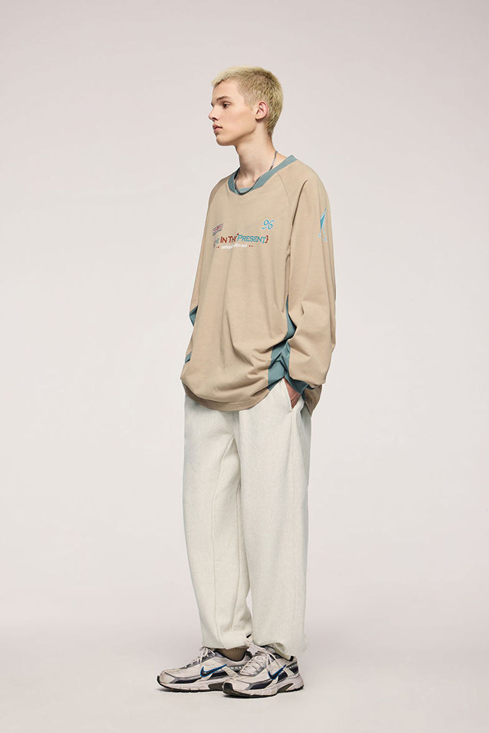 Ribbed Waist Horizontal Knit Cuffed Joggers with Fleece Lining Casual Sport Pants