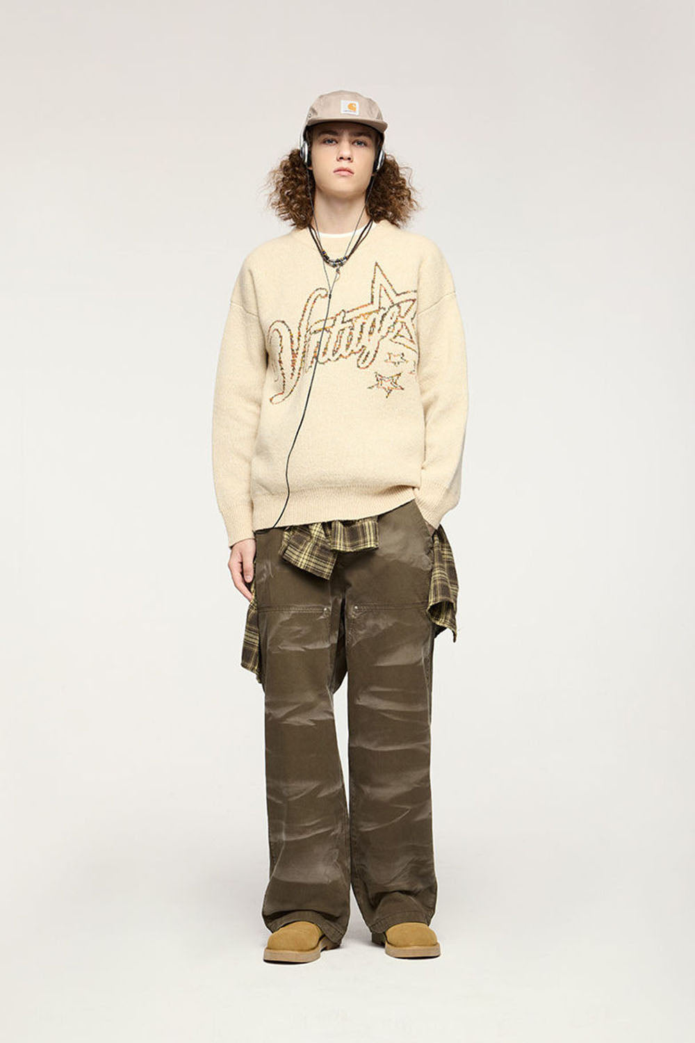 Street Vintage Washed Logger Pants Straight Loose Casual Trousers