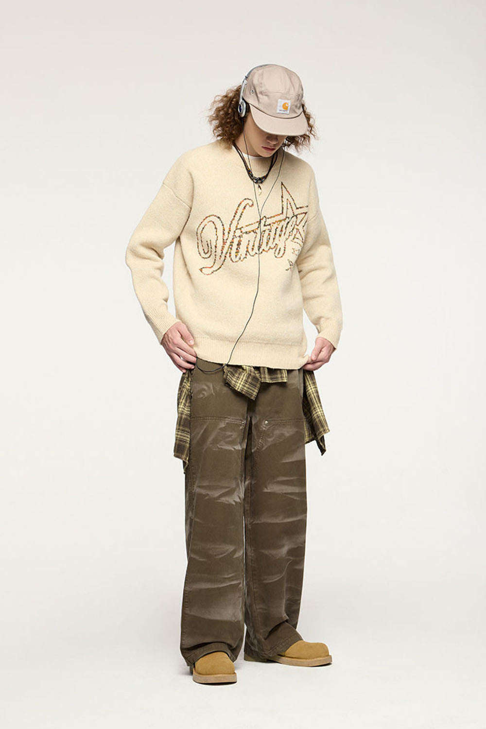 Street Vintage Washed Logger Pants Straight Loose Casual Trousers