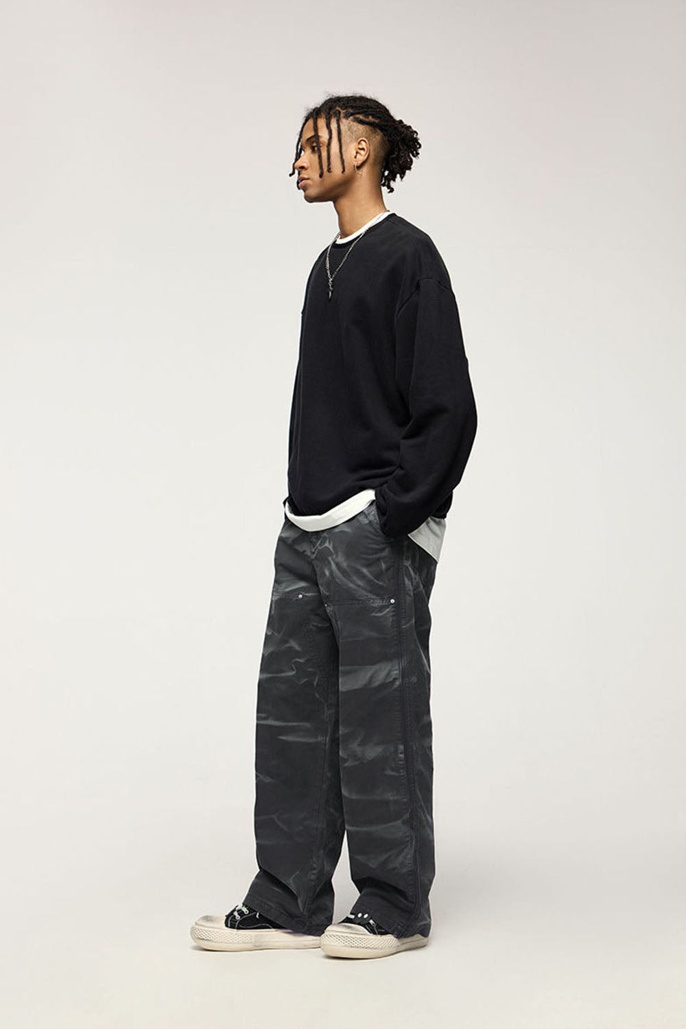Street Vintage Washed Logger Pants Straight Loose Casual Trousers