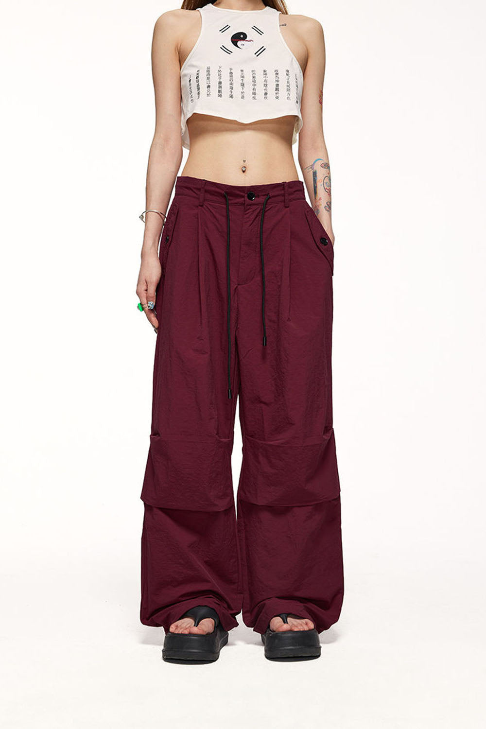 Street Loose Vintage Paratrooper Pants Unisex Wide Leg Casual Straight-Leg Trousers
