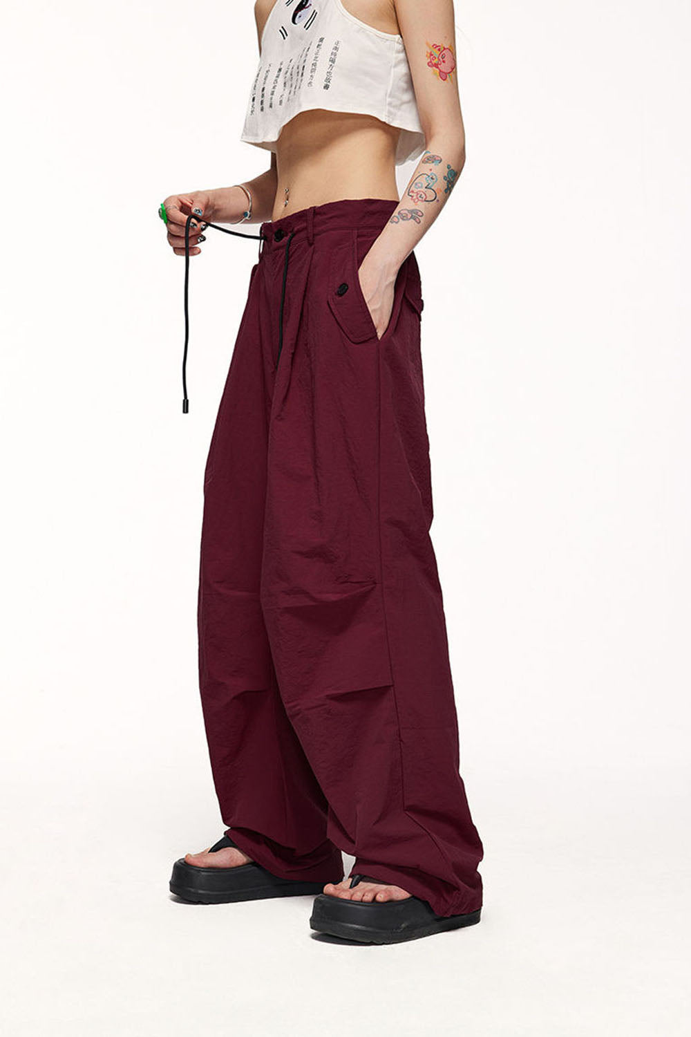 Street Loose Vintage Paratrooper Pants Unisex Wide Leg Casual Straight-Leg Trousers