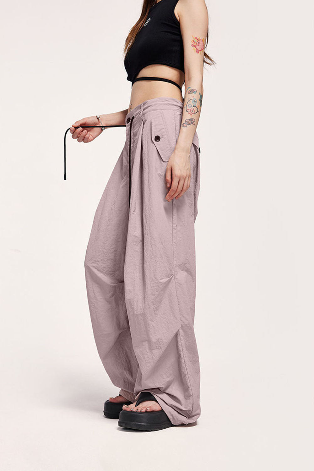 Street Loose Vintage Paratrooper Pants Unisex Wide Leg Casual Straight-Leg Trousers