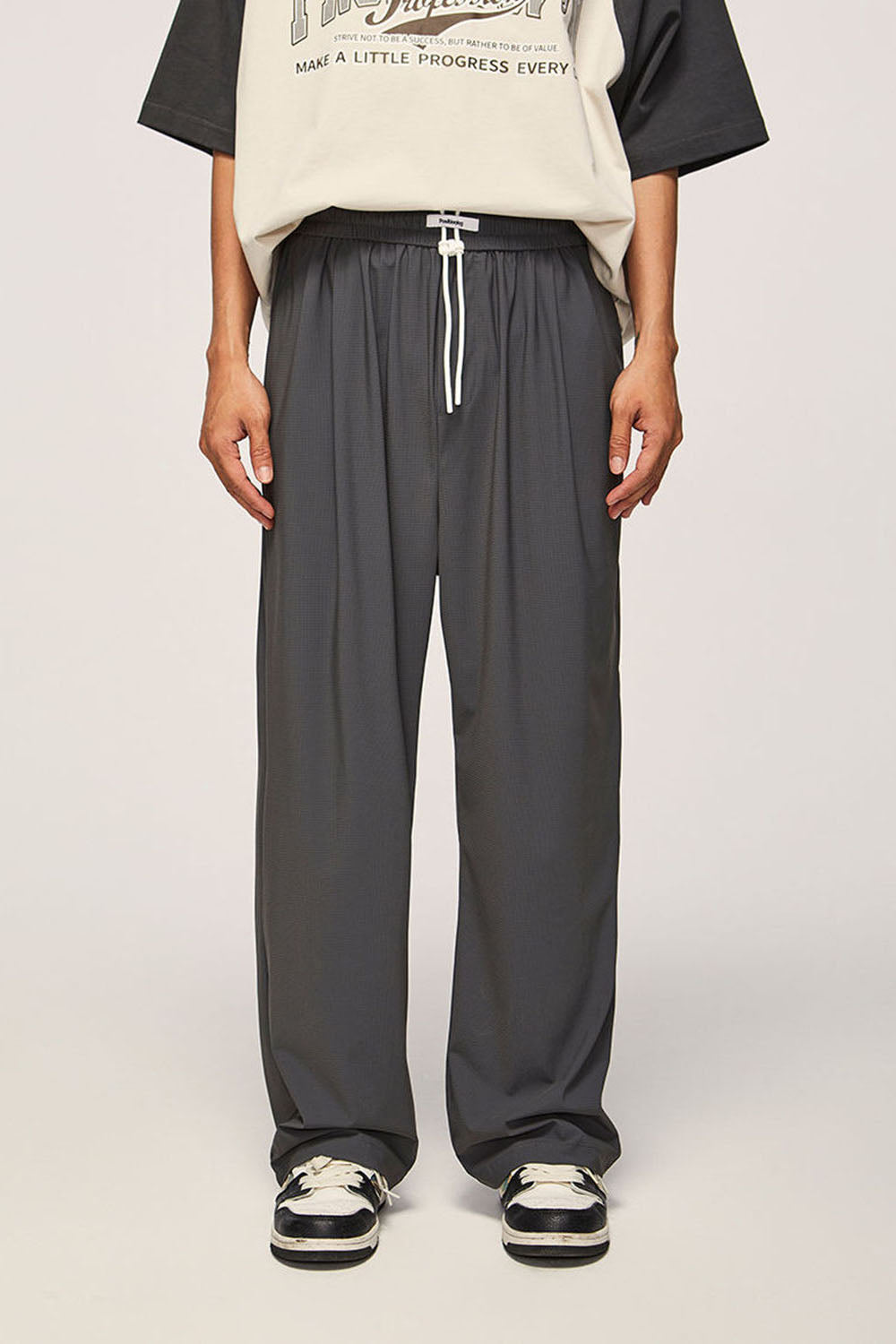 Street Plaid Quick-Dry High Elasticity Cool-Feel Wide Leg Pants Unisex