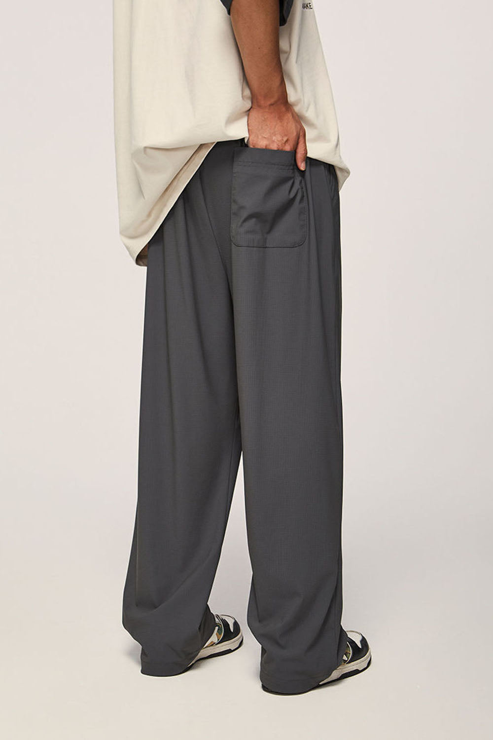 Street Plaid Quick-Dry High Elasticity Cool-Feel Wide Leg Pants Unisex
