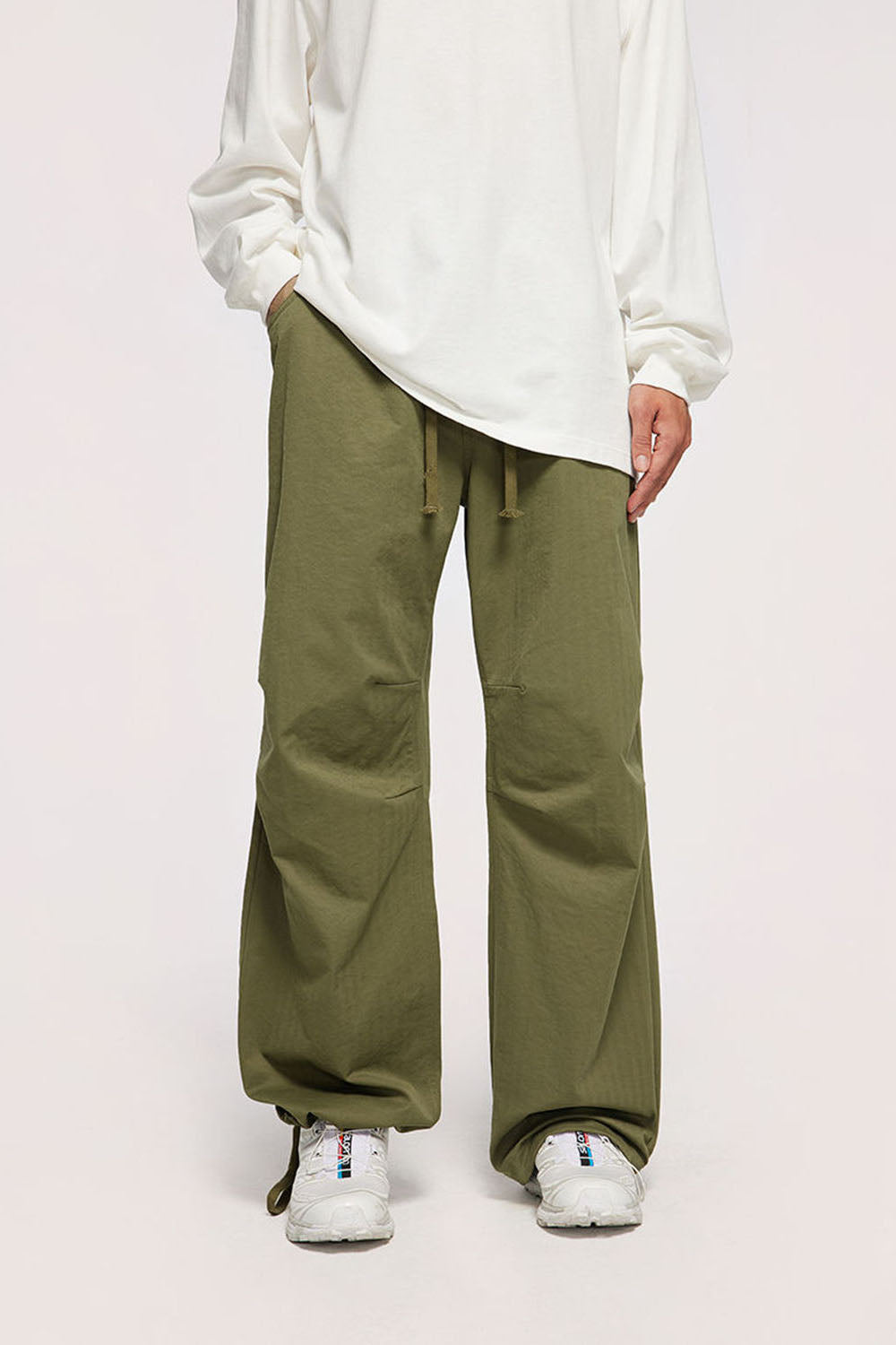 Street Classic Elastic Twill Paratrooper Pants Straight Leg Workwear