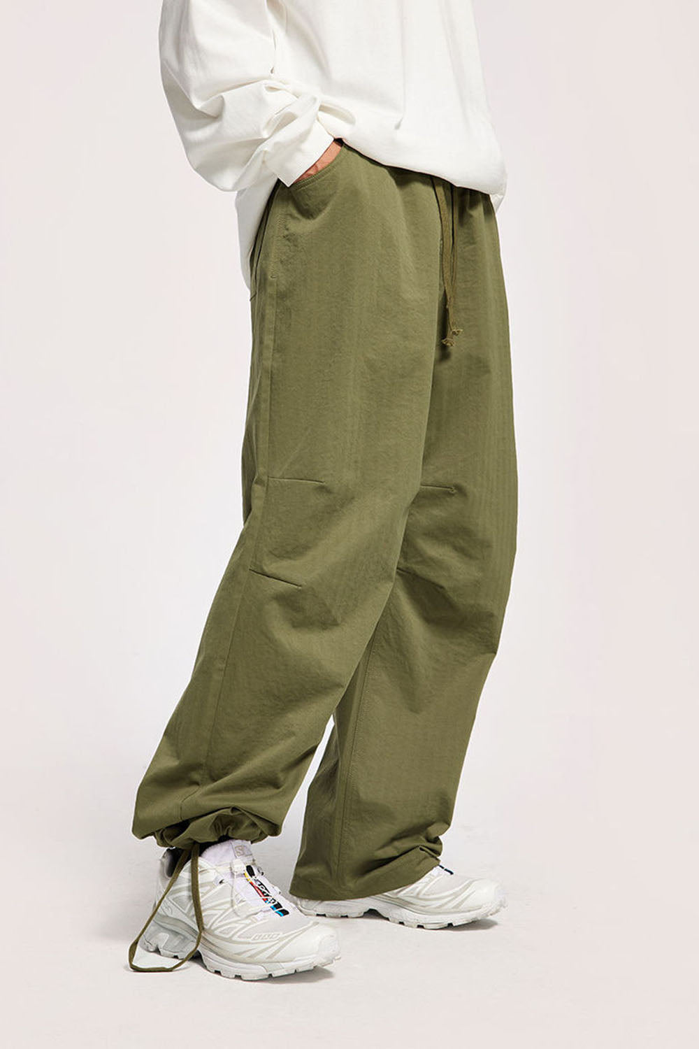 Street Classic Elastic Twill Paratrooper Pants Straight Leg Workwear
