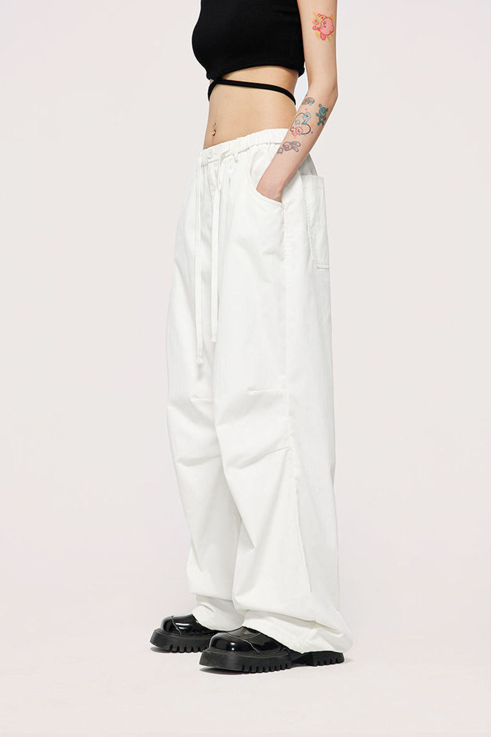 Street Classic Elastic Twill Paratrooper Pants Straight Leg Workwear