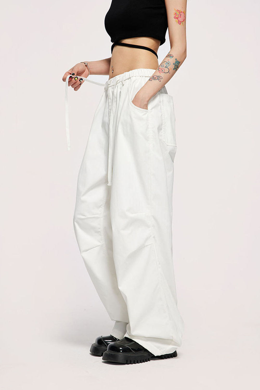 Street Classic Elastic Twill Paratrooper Pants Straight Leg Workwear