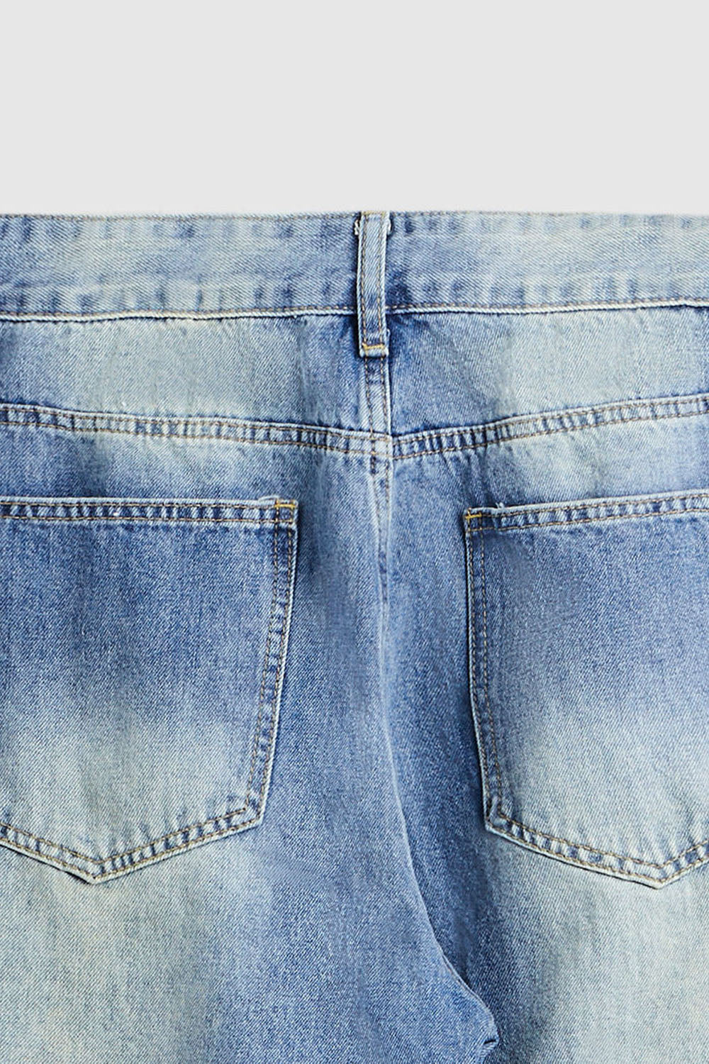 Street Classic Washed Denim Jeans Simple Straight Leg Long Pants