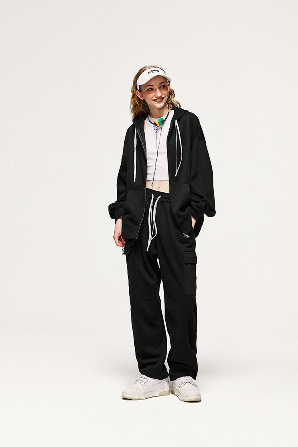 Candy-Colored Hooded Jacket with Dual Zippers Unisex Sweatshirt