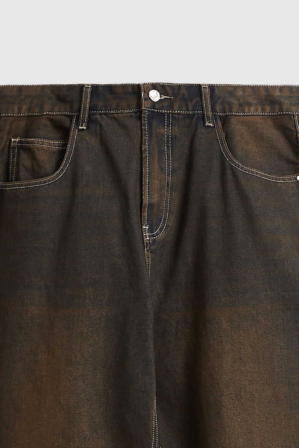 Yellow Mud Wash Wide-Leg Denim Jeans for Men