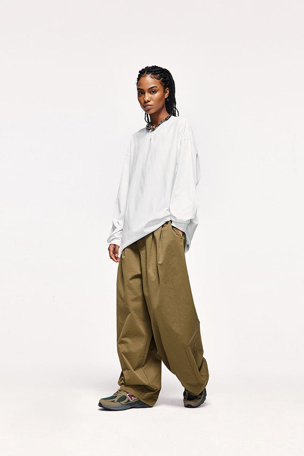 Quick-Dry Reflective Print Long Sleeve Loose Solid Color T-Shirt