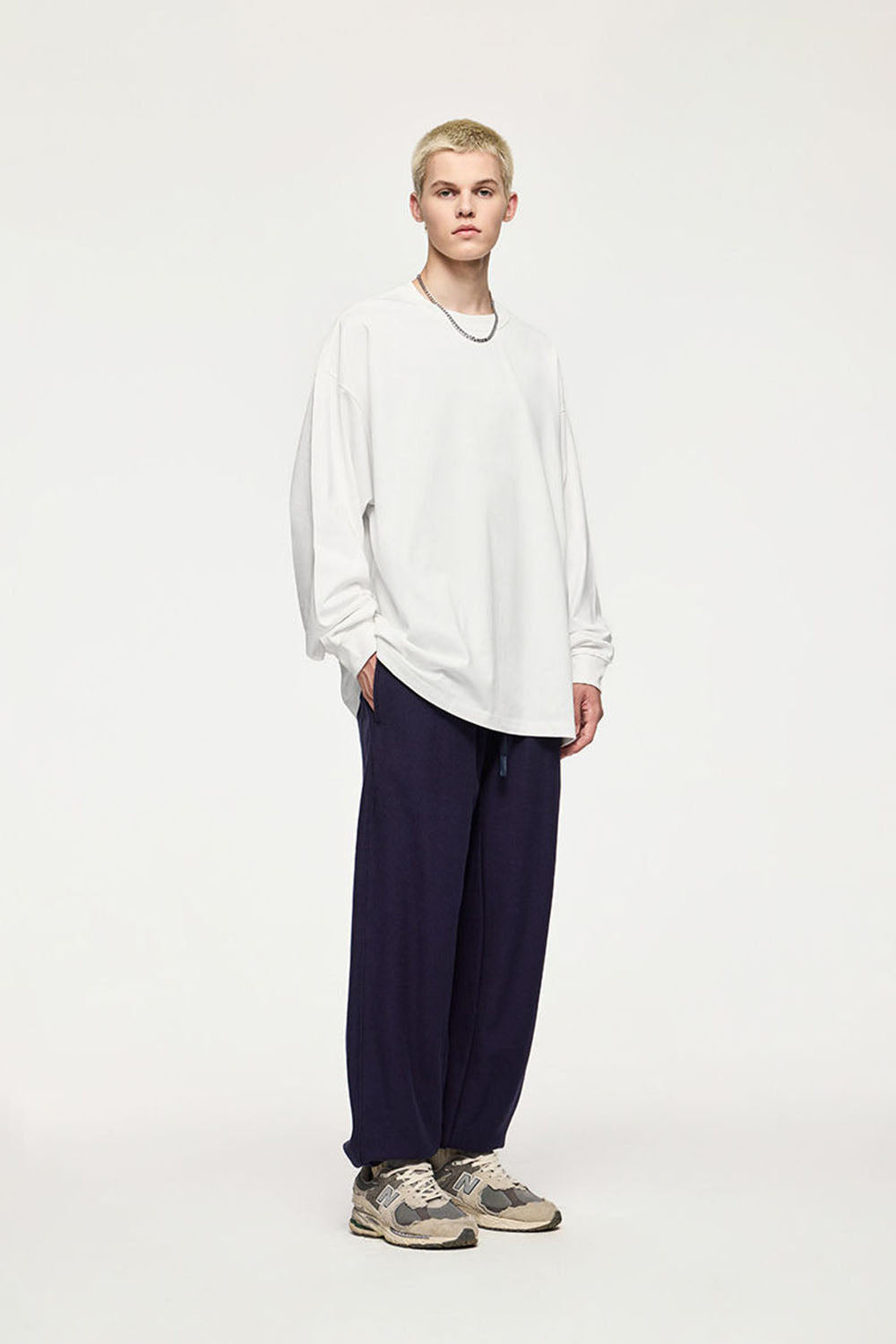 305G Heavyweight Long Sleeve T-Shirt in Solid Color Pure Cotton for Couples