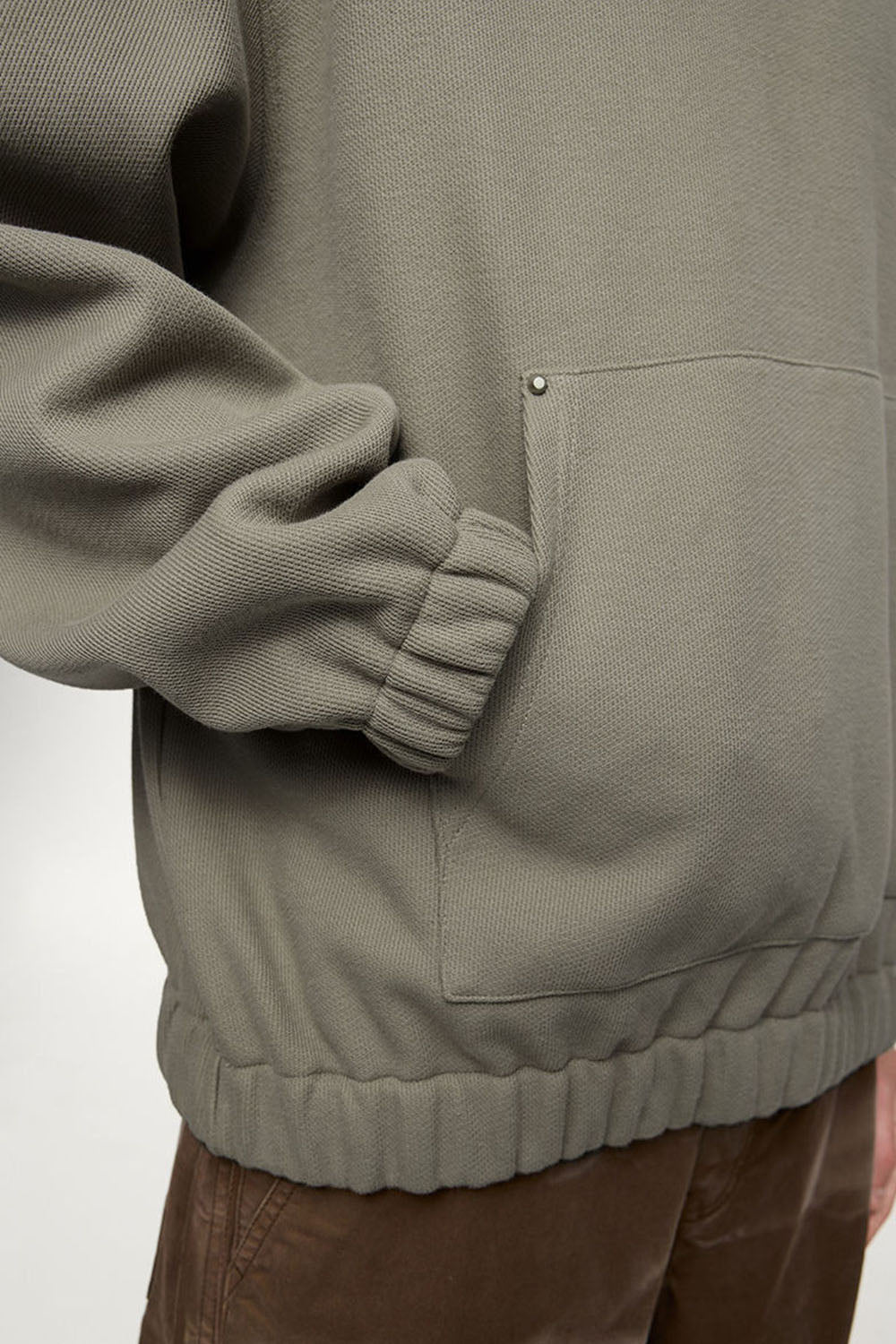 450g Rivet Fleece Hooded Sweatshirt Short Loose Top