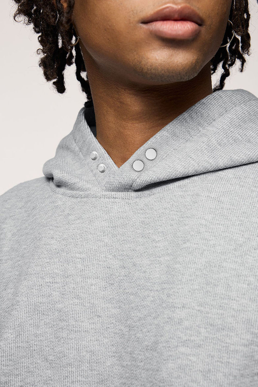 450g Rivet Fleece Hooded Sweatshirt Short Loose Top
