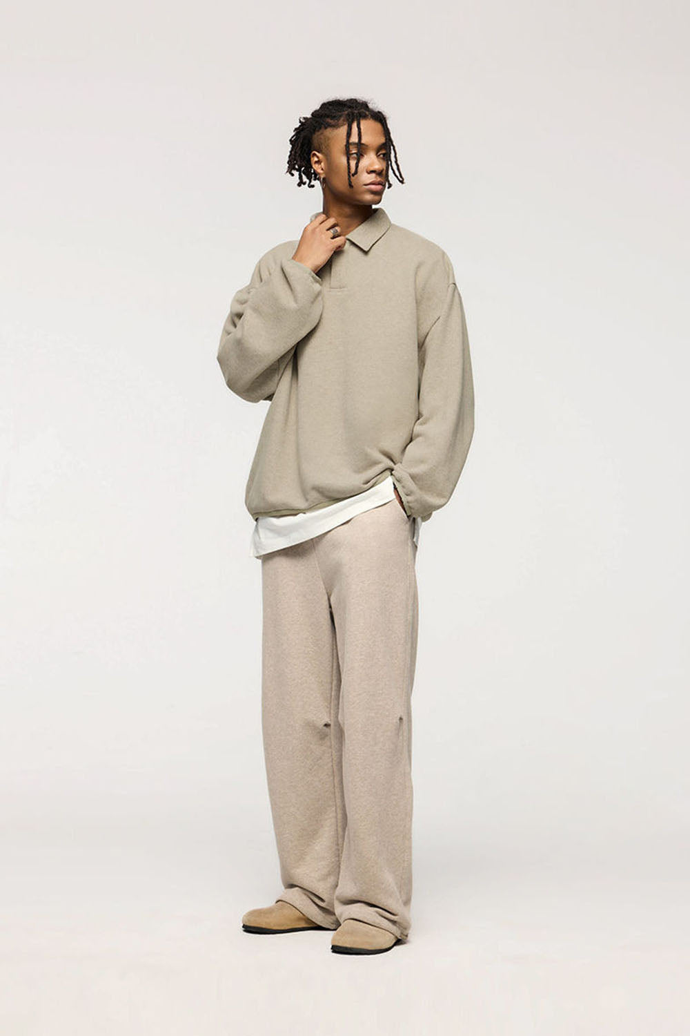Fleece Polo Collar Pullover: Stylish and Comfortable Top
