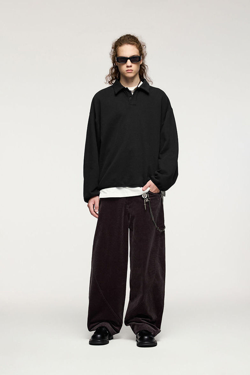Fleece Polo Collar Pullover: Stylish and Comfortable Top